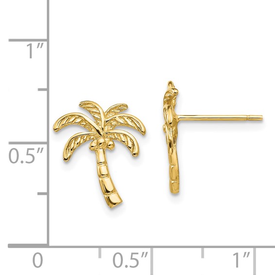 Gold Palm Tree Post Earrings