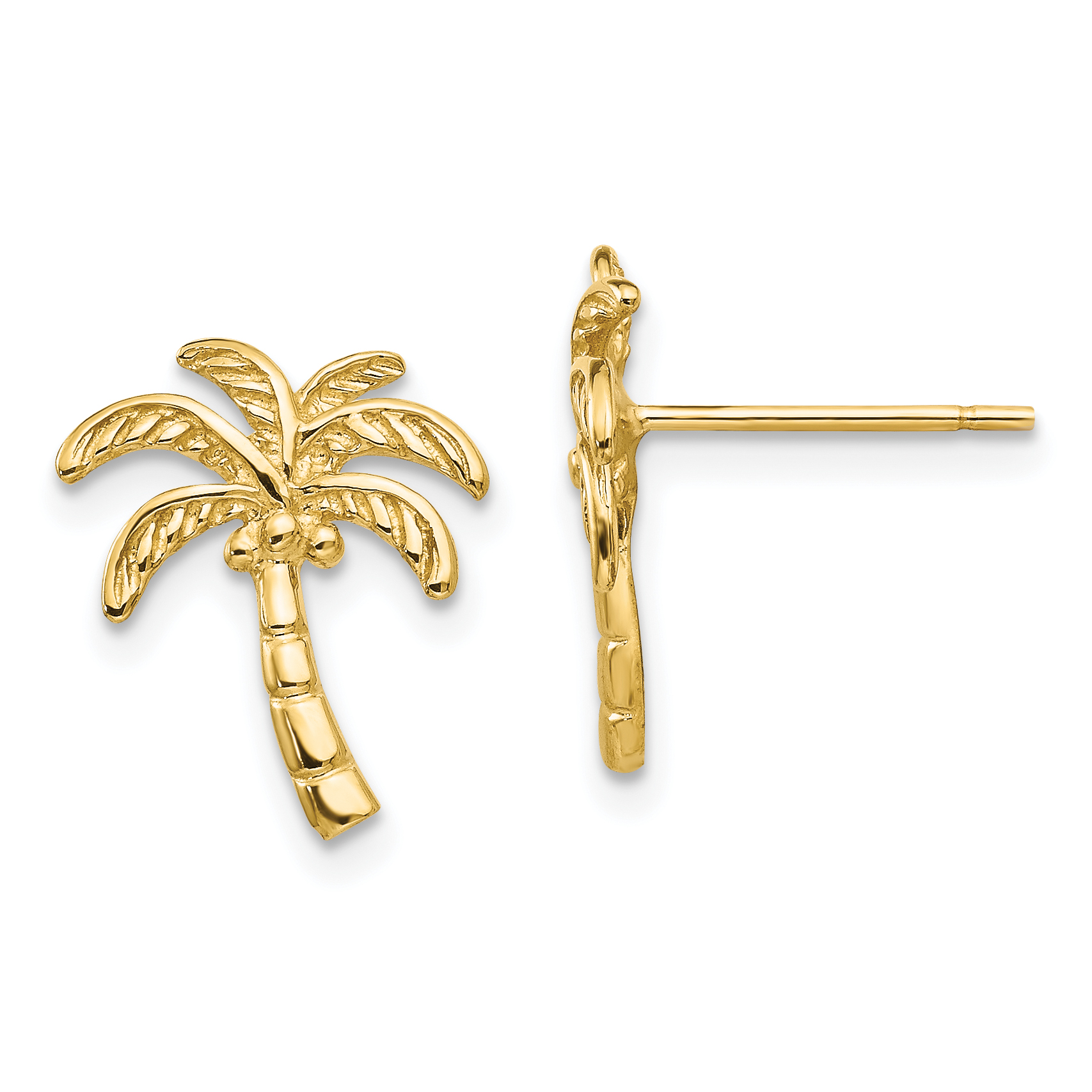14k Palm Tree Post Earrings (TM774)