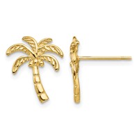 14K Polished Palm Tree Post Earrings view 1