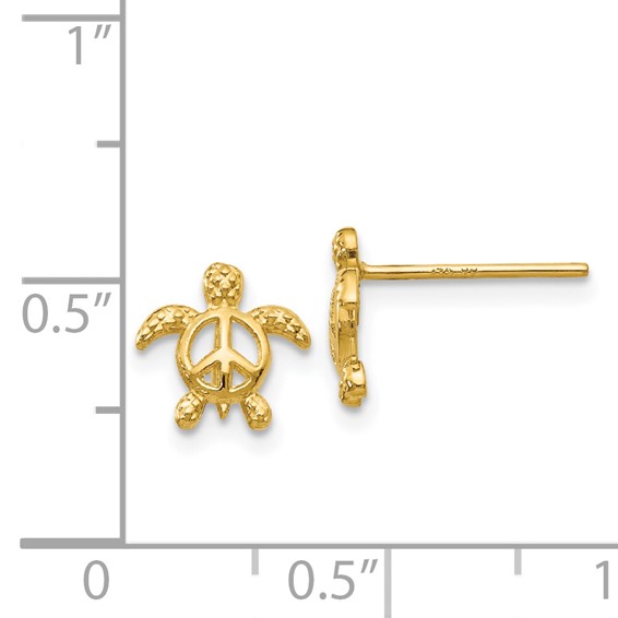 Gold Turtle Post Earrings