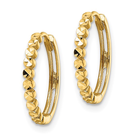 Gold Diamond-cut Hoop Earrings
