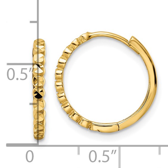 Gold Diamond-cut Hoop Earrings