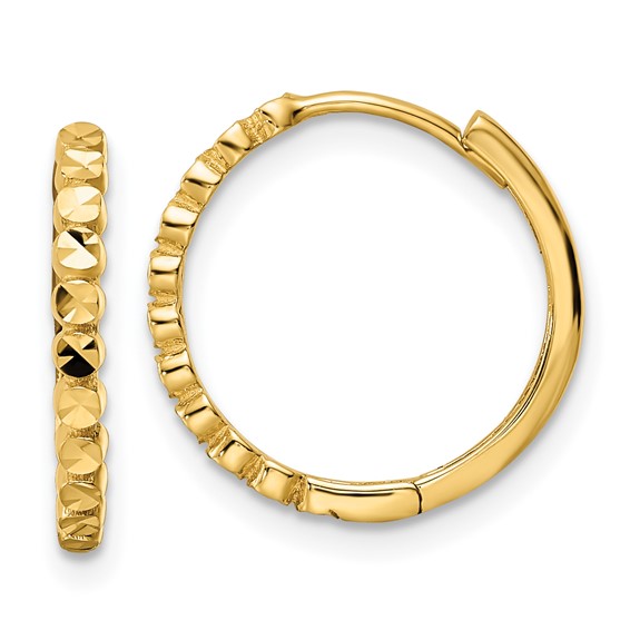 Gold Diamond-cut Hoop Earrings