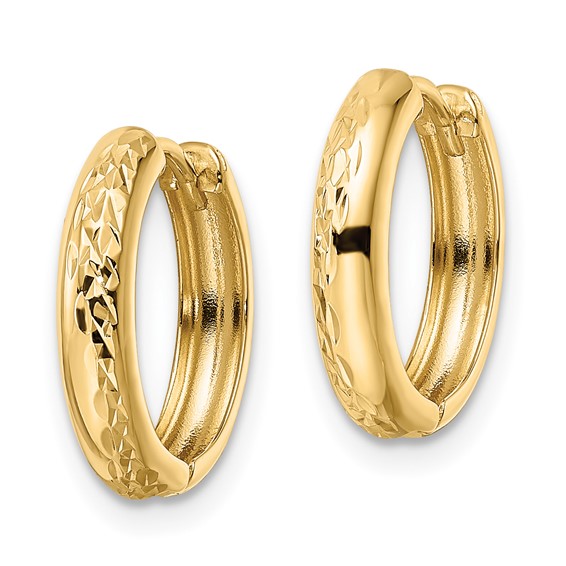 Gold Diamond-cut Circle Hoop Earrings