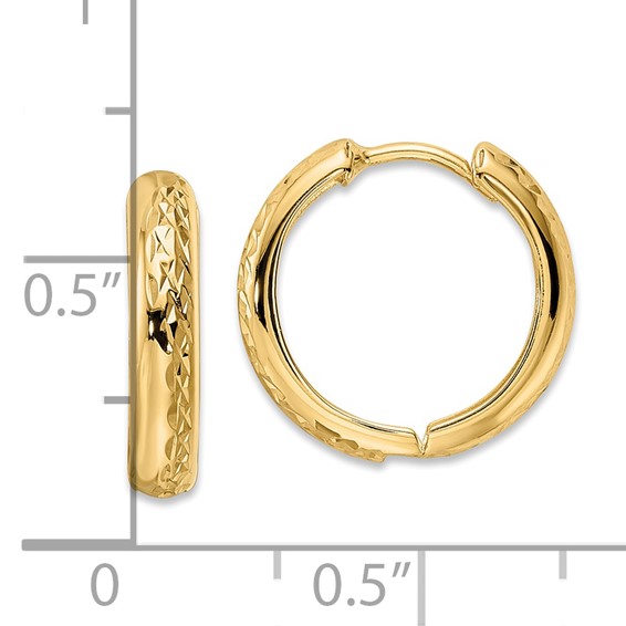Gold Diamond-cut Circle Hoop Earrings