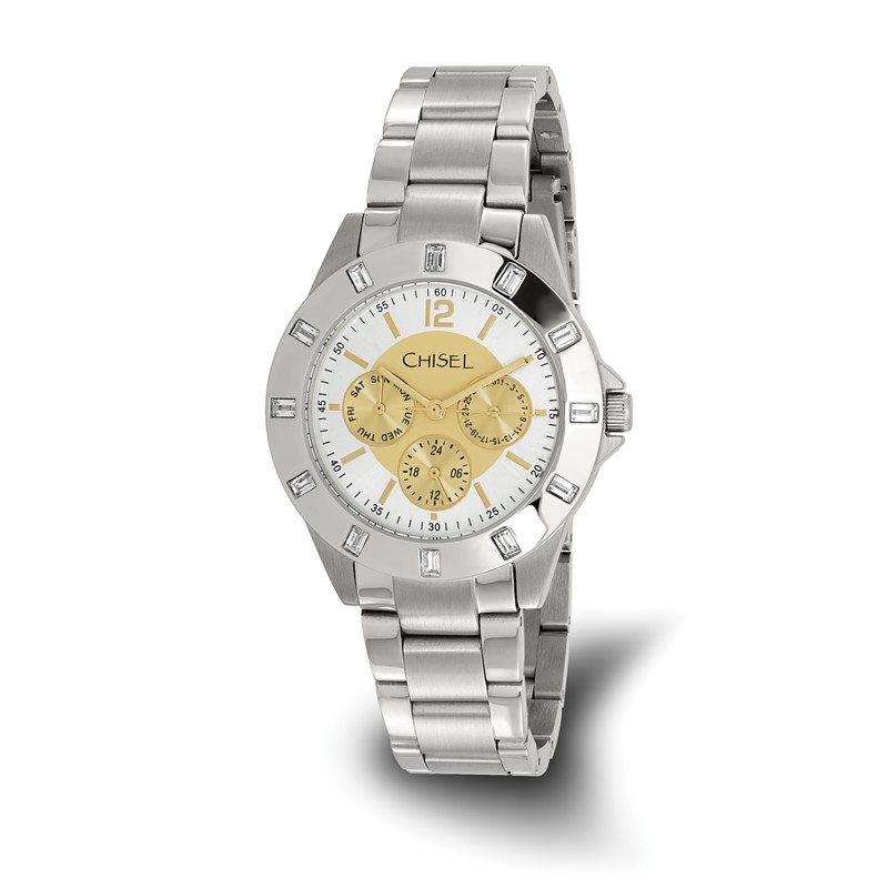 Mens Chisel Stainless Steel Champagne Dial Watch