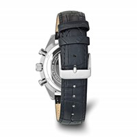 Mens Chisel Stainless Steel Black Leather Chronograph Watch view 4