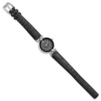 Ladies Chisel Black Dial Black Leather Watch view 3