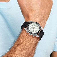 Mens Chisel White Dial Silicone Strap Chronograph Watch view 3