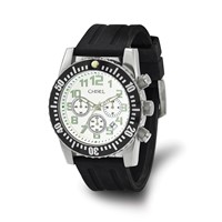 Mens Chisel White Dial Silicone Strap Chronograph Watch view 1