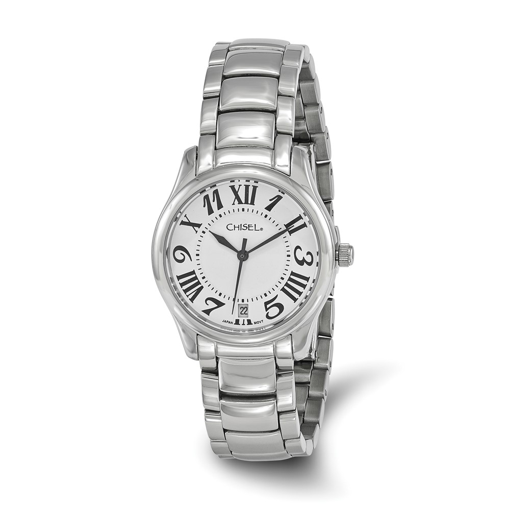 Ladies Chisel Stainless Steel White Dial Watch