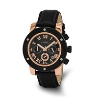 Mens Chisel Rose IP-plated Black Dial Chronograph Watch view 1