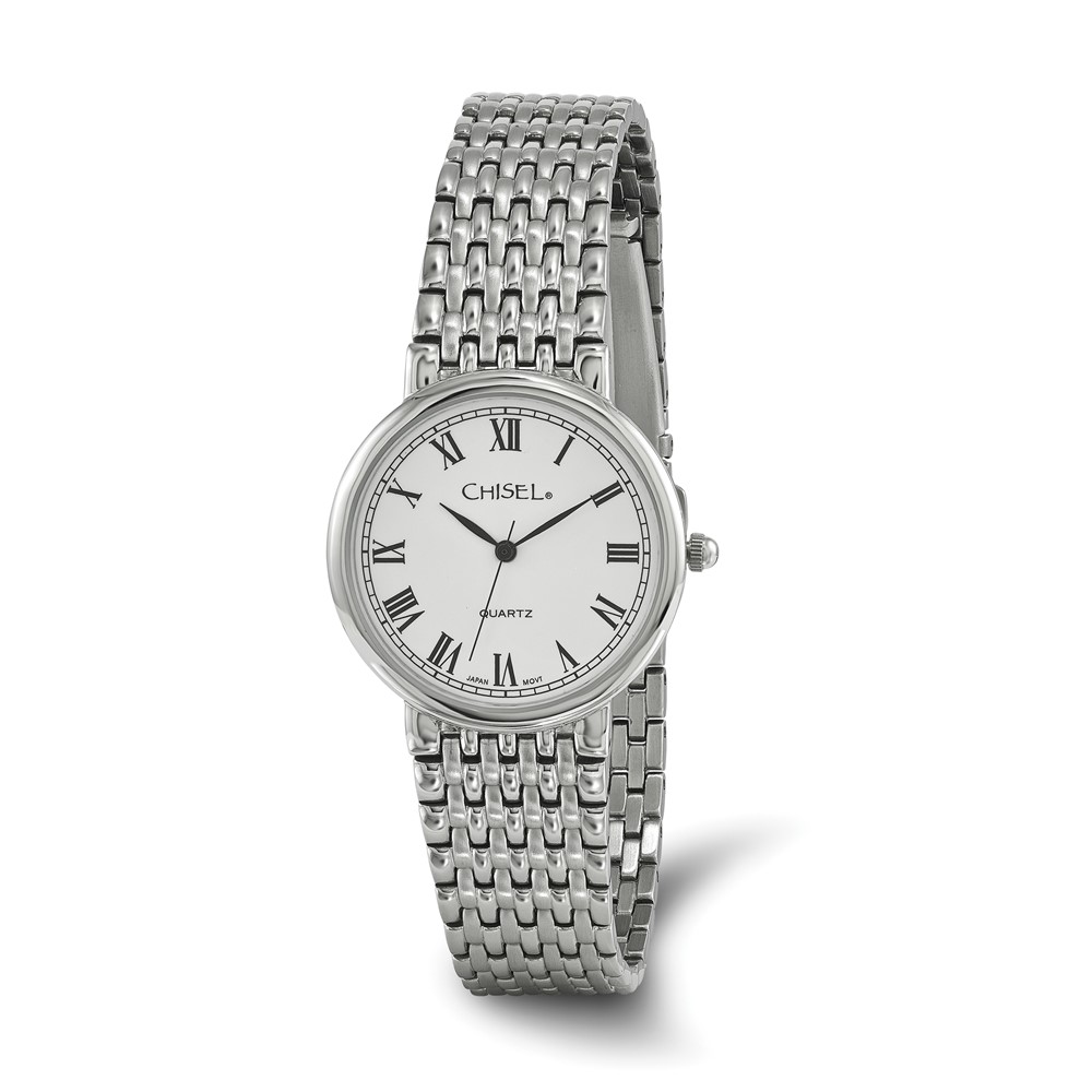 Mens Chisel Stainless Steel White Dial Watch