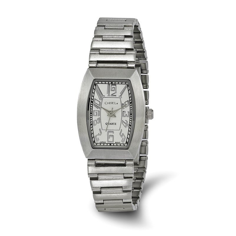 Ladies Chisel Stainless Steel White Tonneau Dial Watch