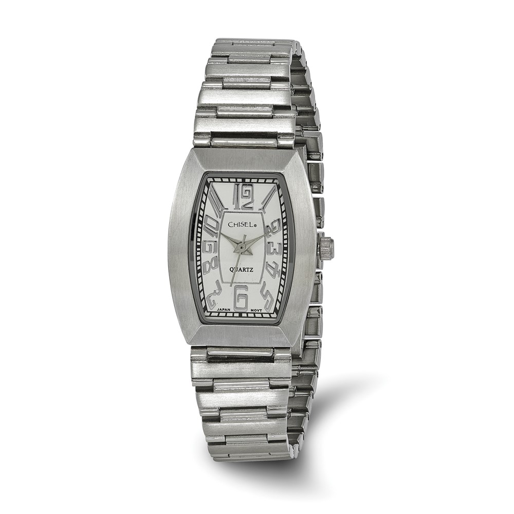 Ladies Chisel Stainless Steel White Tonneau Dial Watch