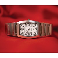 Mens Chisel Stainless Steel White Tonneau Dial Watch view 3