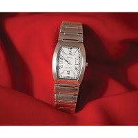 Mens Chisel Stainless Steel White Tonneau Dial Watch view 4