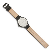 Chisel Matte Black IP-plated Red Dial Black Leather Band with Quick Release Watch view 3