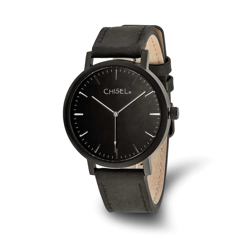 Chisel Matte Black IP-plated Black Dial Watch