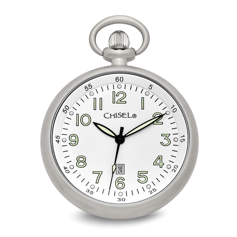 Chisel Stainless Steel White Dial Pocket Watch