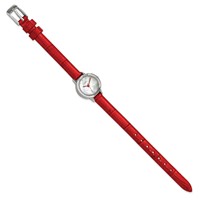 Ladies Chisel Stainless Steel Red Leather Strap Watch view 3