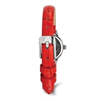 Ladies Chisel Stainless Steel Red Leather Strap Watch view 4