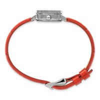 Ladies Chisel Stainless Steel Red Leather Strap Watch view 5