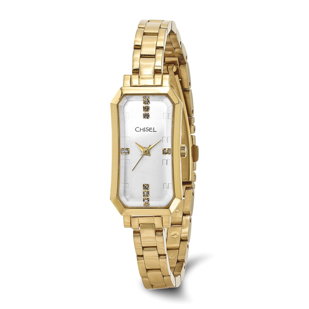 Ladies Chisel IP-plated Stainless Steel Silver Dial Watch