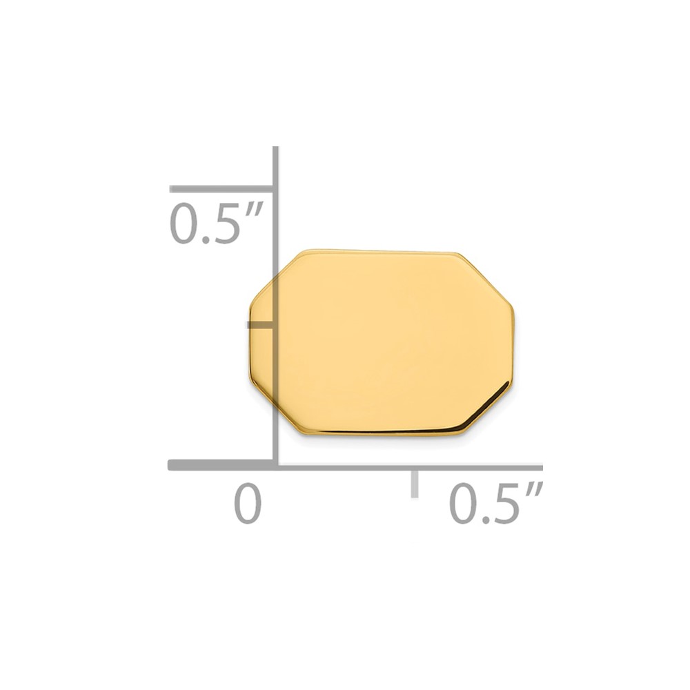 14K Men's Rectangular Octagon Tie Tac (TT10)