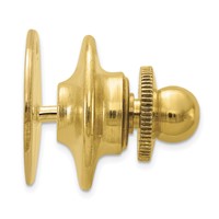 14K Yellow Gold Mens Oval Tie Tac view 2