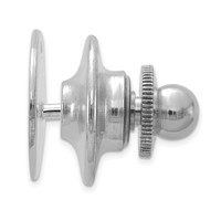 14K White Gold Mens Oval Tie Tac view 2