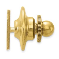 14K Yellow Gold Mens Square with Line Design Tie Tac view 2