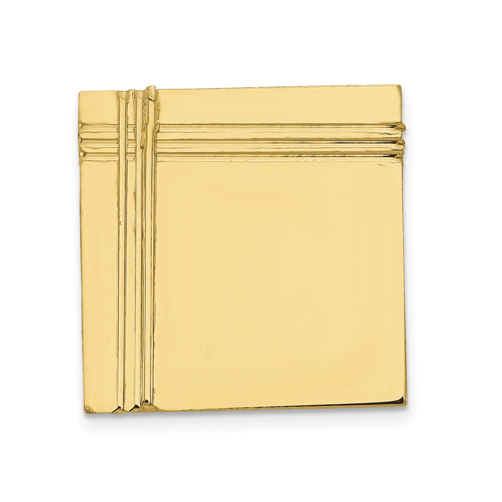 14K Yellow Gold Mens Square with Line Design Tie Tac