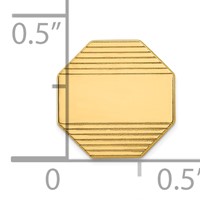 14K Yellow Gold Mens Octagon with Grooved Tie Tac view 3