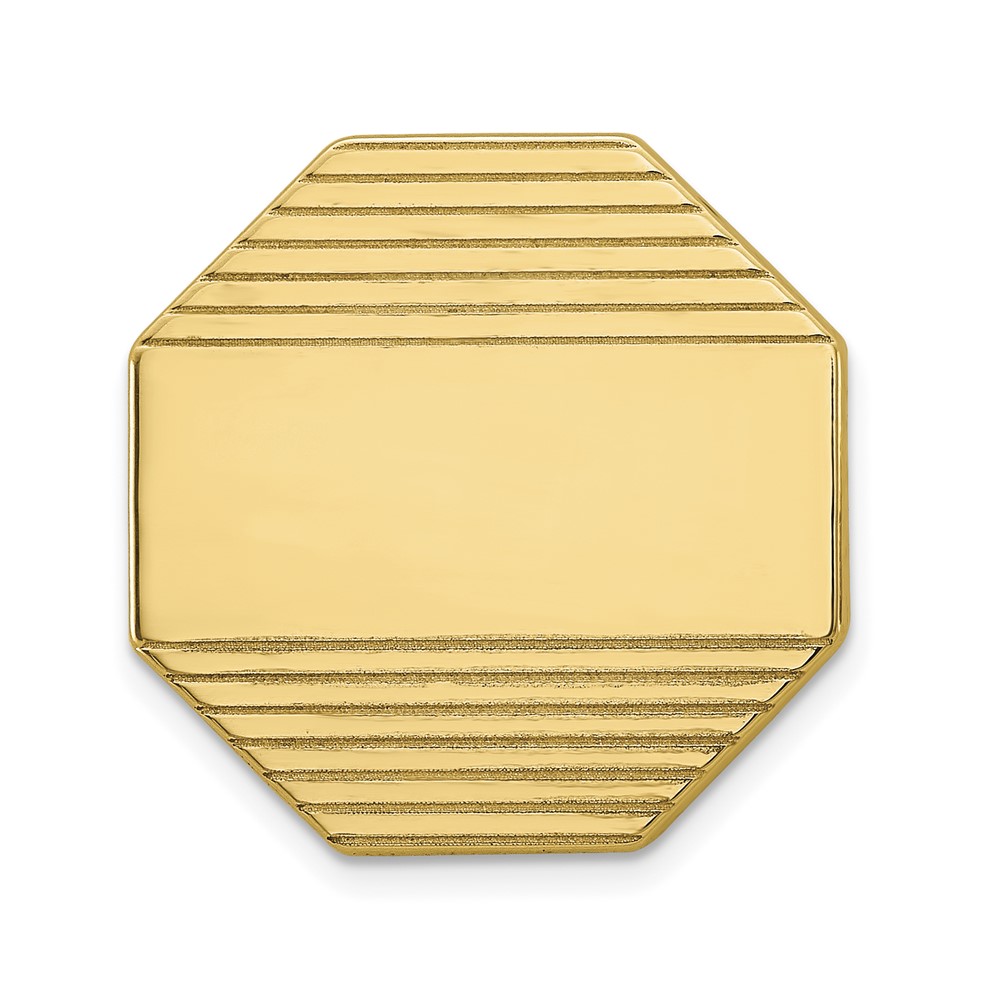 14K Yellow Gold Mens Octagon with Grooved Tie Tac