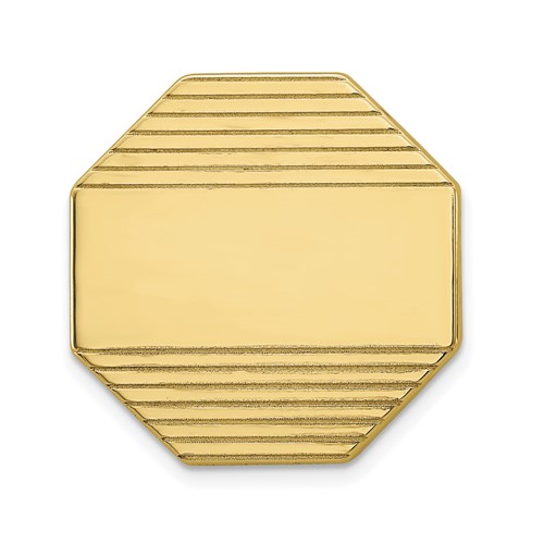 14K Yellow Gold Mens Octagon with Grooved Tie Tac