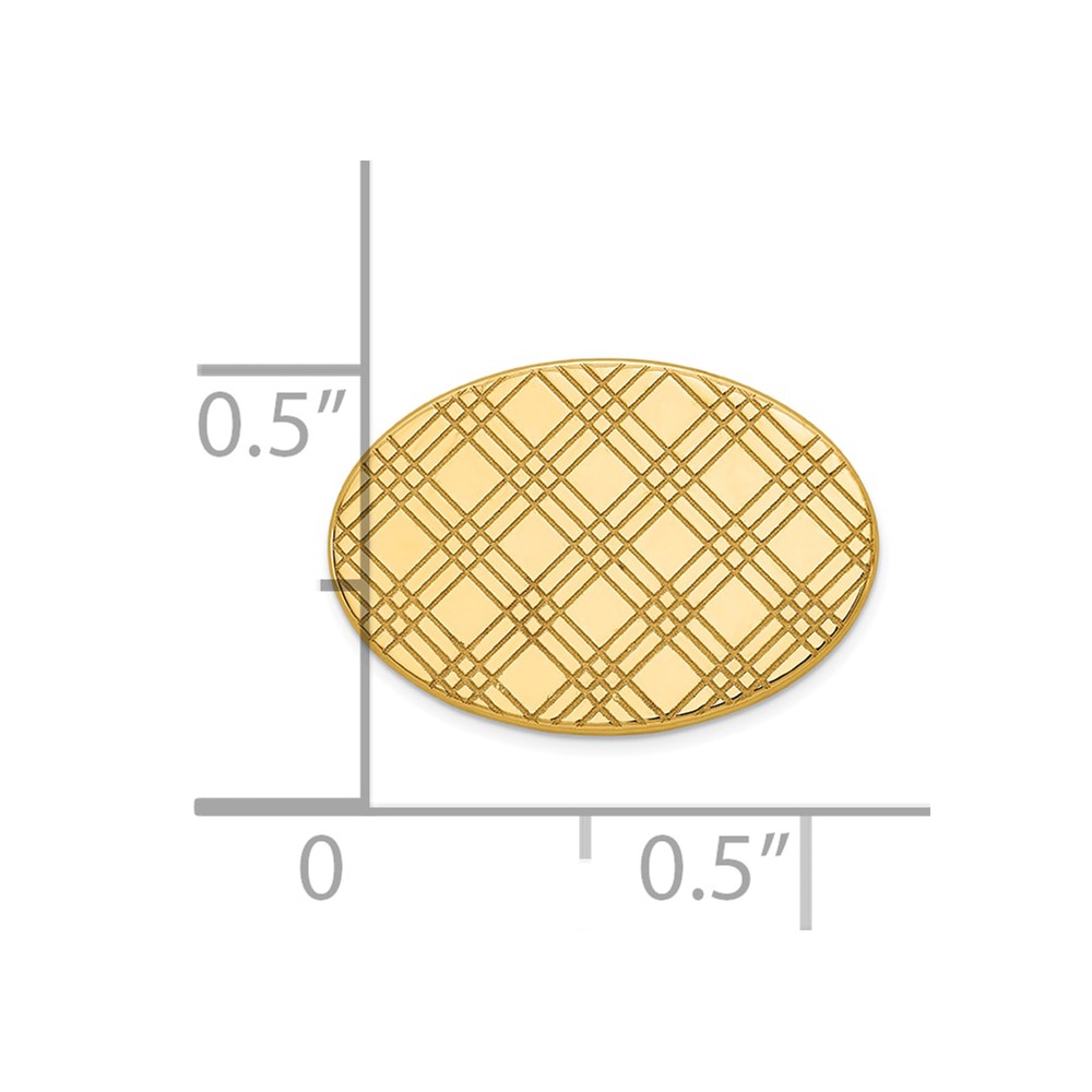14k Men's Checkered Pattern Oval Tie Tac (TT27)