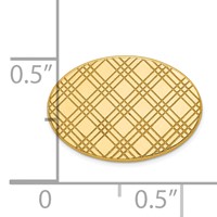 14K Mens Checkered Pattern Oval Tie Tac view 3