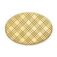 14K Mens Checkered Pattern Oval Tie Tac view 1