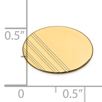 14K Yellow Gold Mens Oval with Line Design Tie Tac view 3