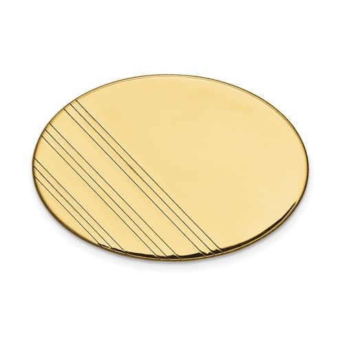 14K Yellow Gold Mens Oval with Line Design Tie Tac