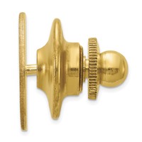 14K Yellow Gold Mens Circular with Line Design Tie Tac view 2