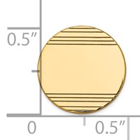 14K Yellow Gold Mens Circular with Line Design Tie Tac view 3