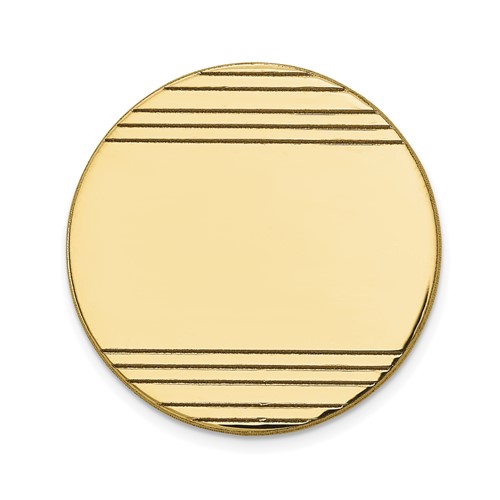 14K Yellow Gold Mens Circular with Line Design Tie Tac