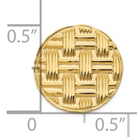 14K Yellow Gold Mens Circular Basketweave Textured Tie Tac view 3