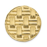 14K Yellow Gold Mens Circular Basketweave Textured Tie Tac view 1