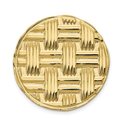 14K Yellow Gold Mens Circular Basketweave Textured Tie Tac