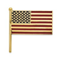 14K Yellow Gold Enameled U.s. Flag Tie Tac view 1