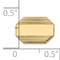 14K Yellow Gold Mens Rectangular Octagon with Line Design Tie Tac view 3