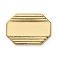 14K Yellow Gold Mens Rectangular Octagon with Line Design Tie Tac view 1